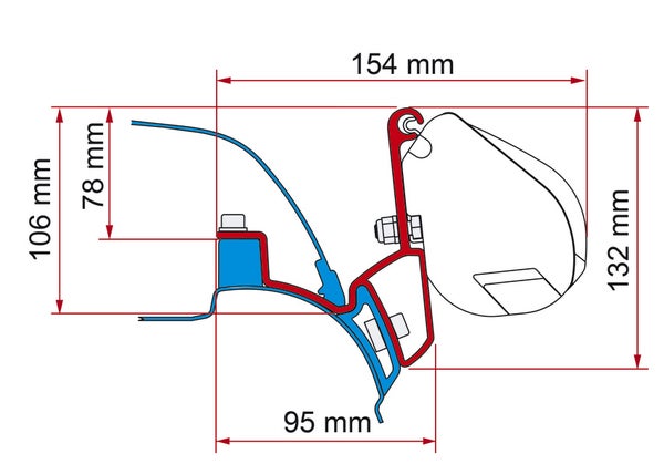 Markiisisovitin mallille F35pro - VW T5 / T6 California L1 H1