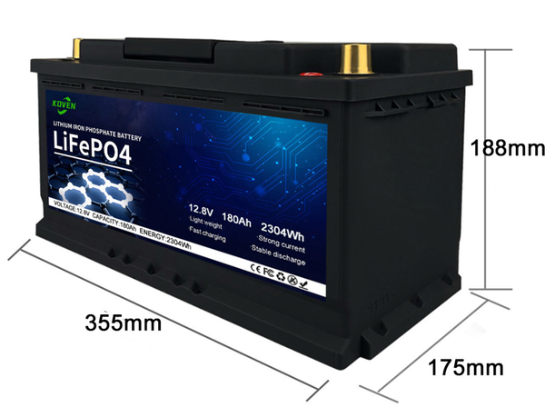 Koven 12v - 180Ah lifepo4 / litium akku