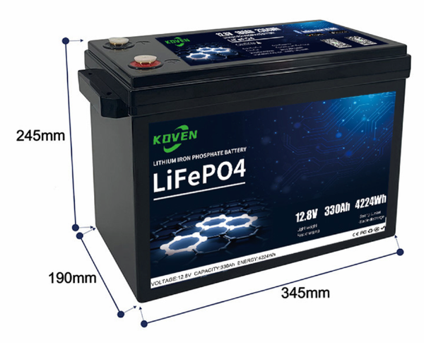 Koven 12v - 330Ah lifepo4 / litium akku