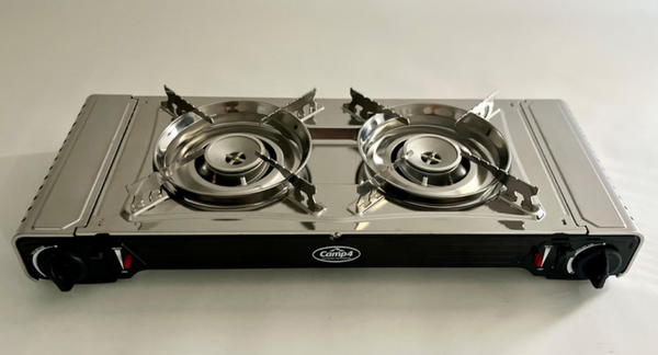 Camp4 Kaksinkertainen kaasupatruunakeitin sytytysturvalaitteella