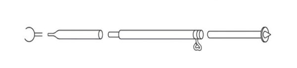 Telttaputki jalka koura/maatappi, 1,65 - 2,60 m, 3 osaa