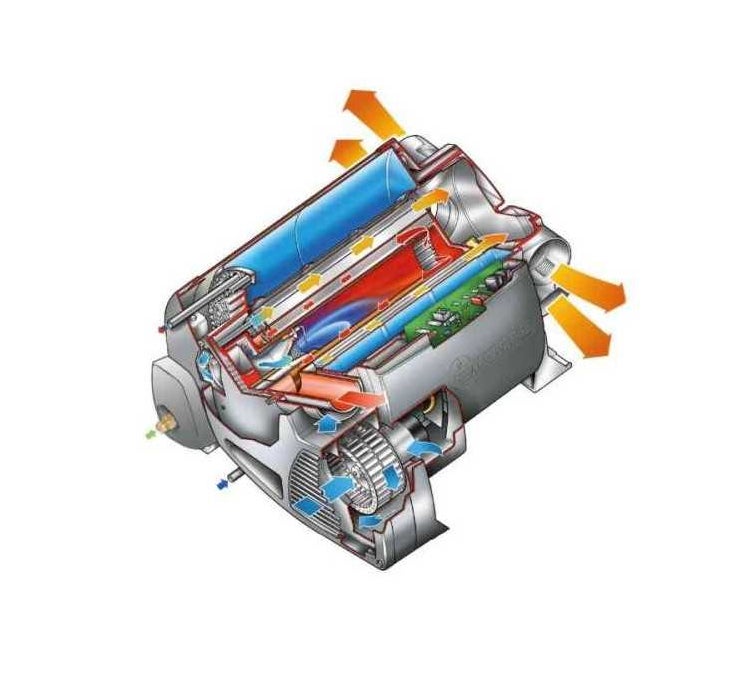 Truma Combi D 6 E -l&auml;mmitin ja vedenl&auml;mmitin, diesel + s&auml;hk&ouml;