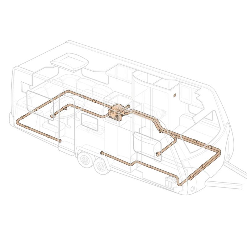 Truma Combi 4 E -l&auml;mmitin ja vedenl&auml;mmitin, kaasu + s&auml;hk&ouml;